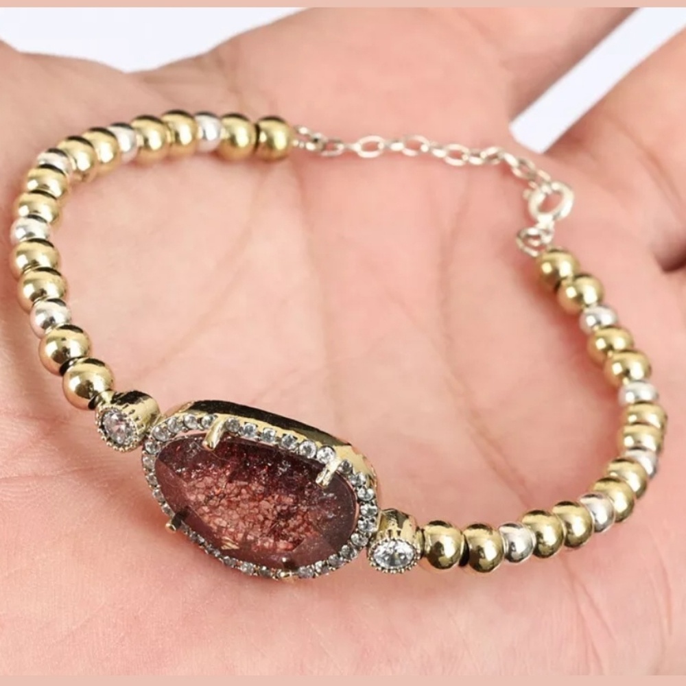 Amazing Amethyst & topaz cuff - Picture 3 of 4